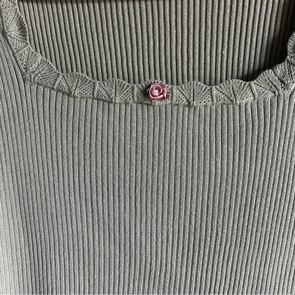 Planet Heart Juniors Ribbed Lace Trim Long Sleeve Top - Picture 3 of 7